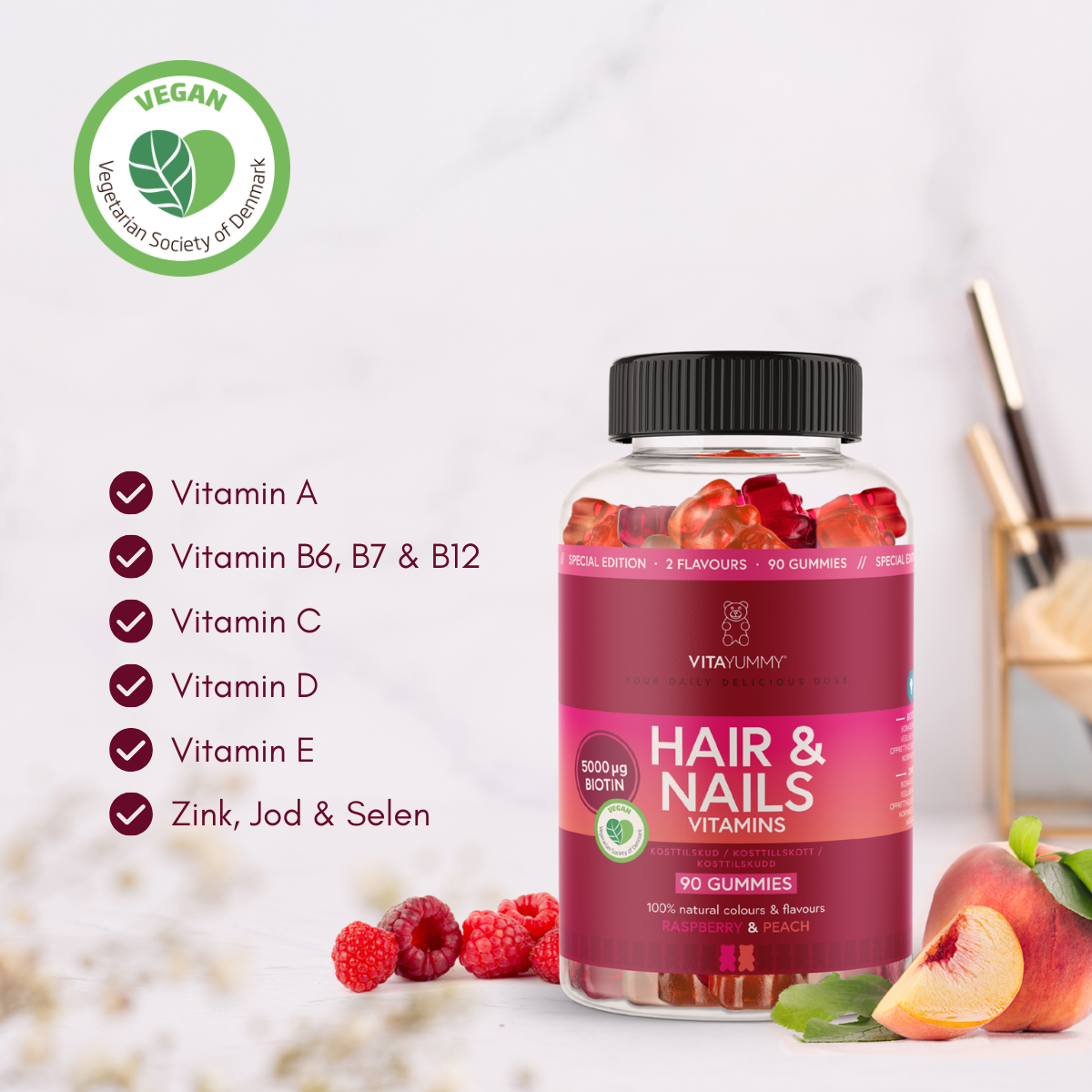 Hair & Nails Raspberry & Peach